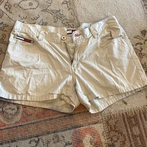 I am selling tan cargo shorts, only worn a few times and is very flattering.